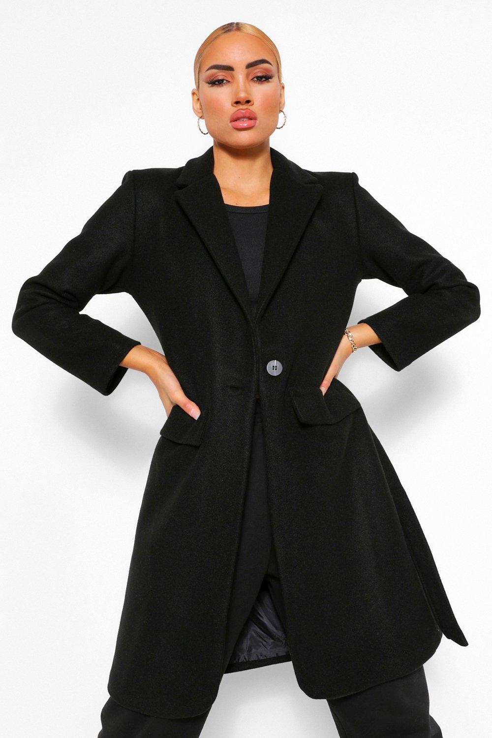 womens wool look coat