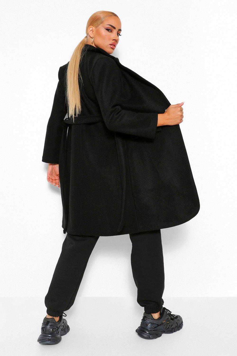Shoulder Pad Detail Wool Look Coat | boohoo USA