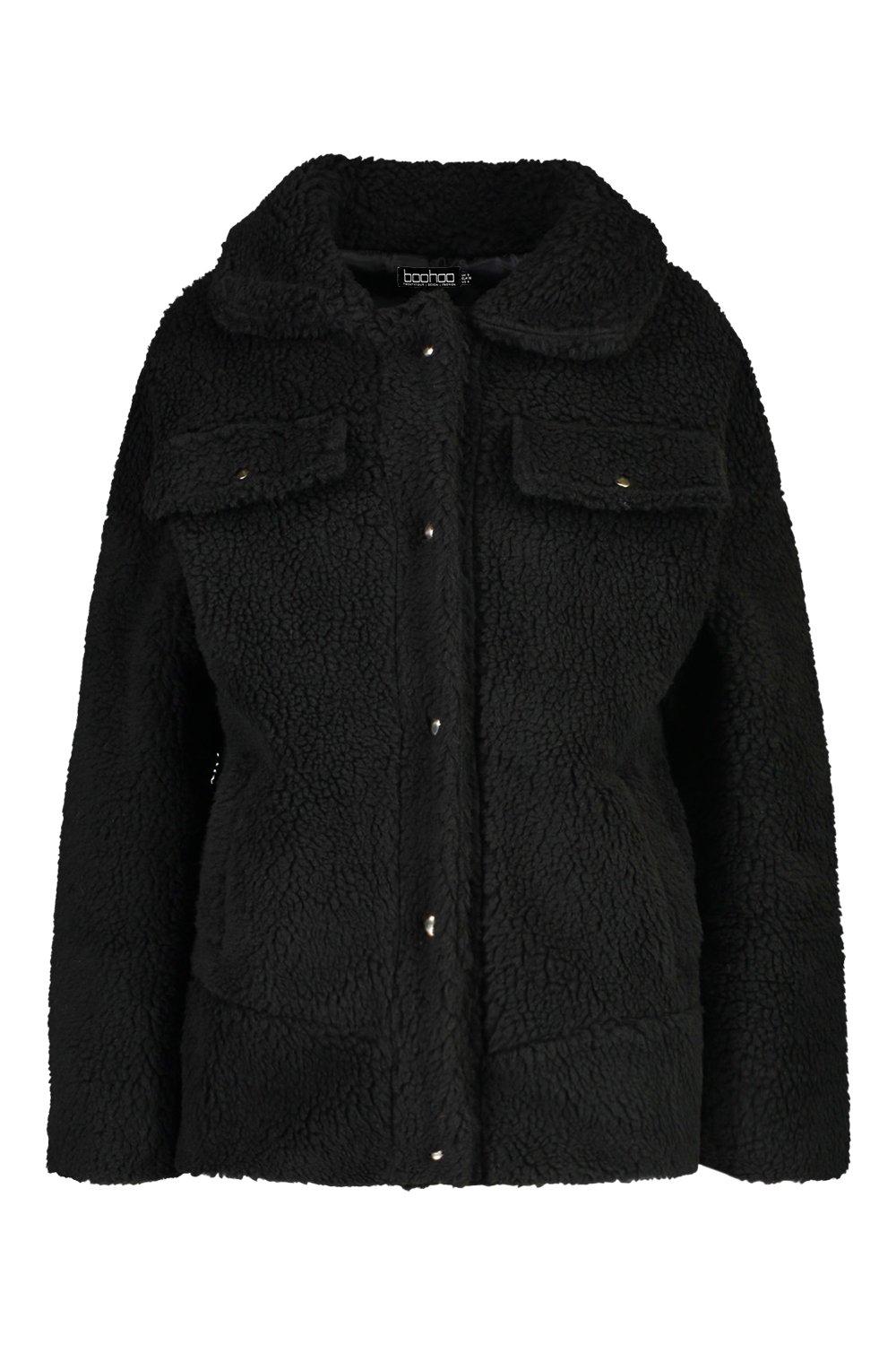 Teddy trucker outlet jacket black