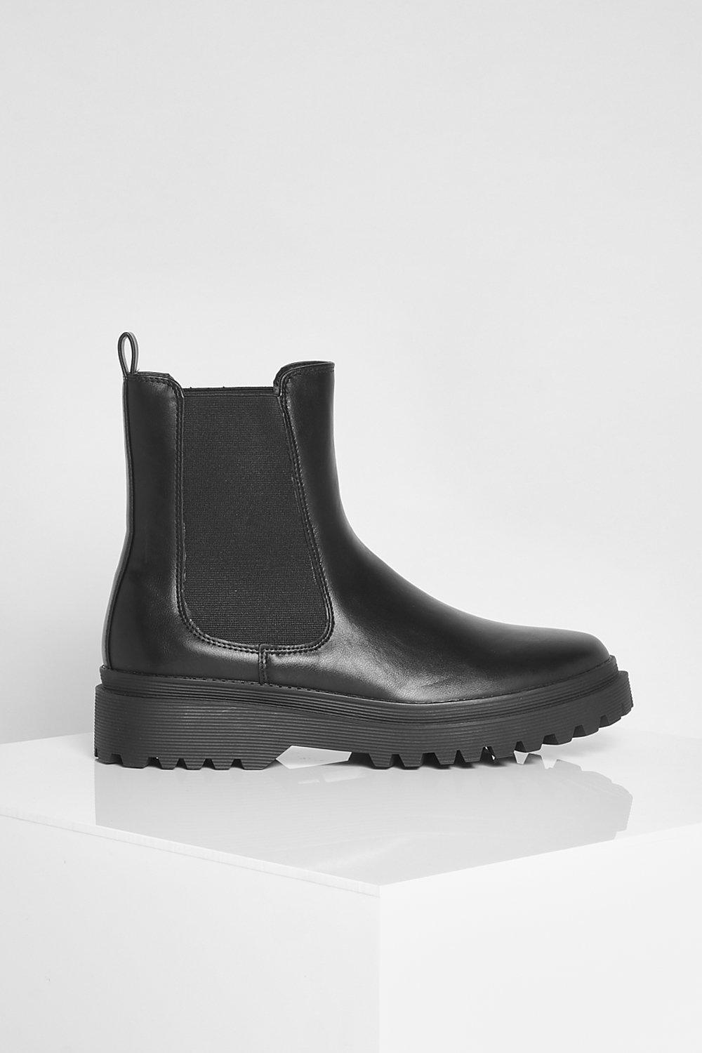 London Rebel Wide Fit Chunky Chelsea Boots With Studs In