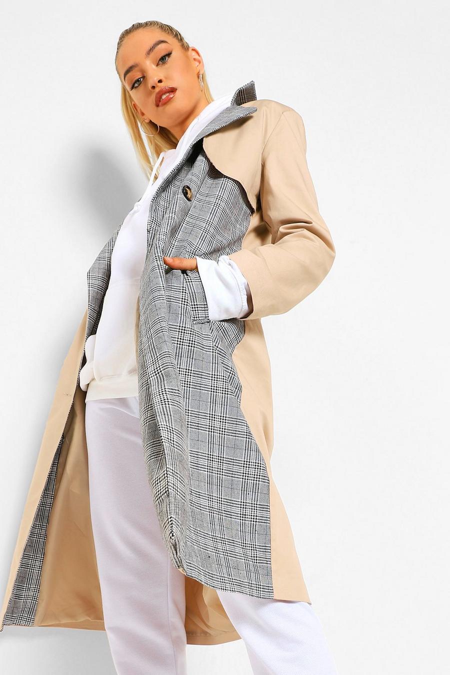 Check Mix Trench Coat image number 1