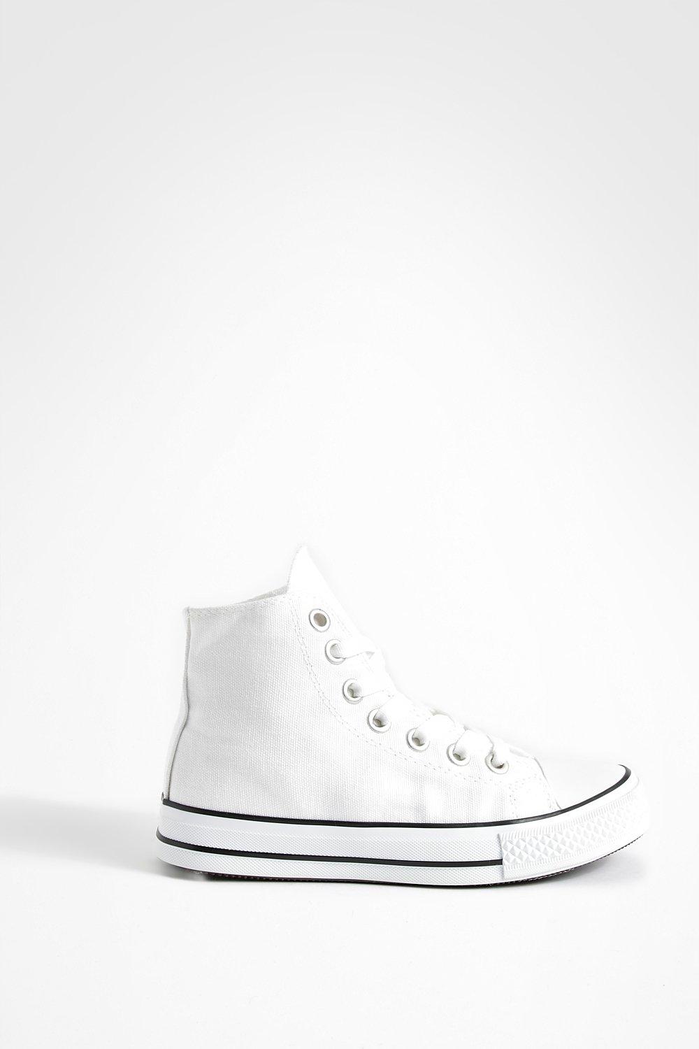 White high top canvas hot sale shoes