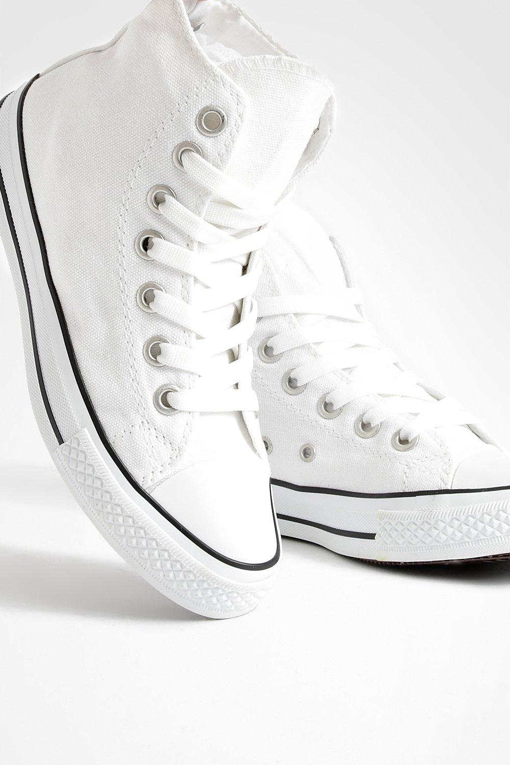 White canvas shop high tops