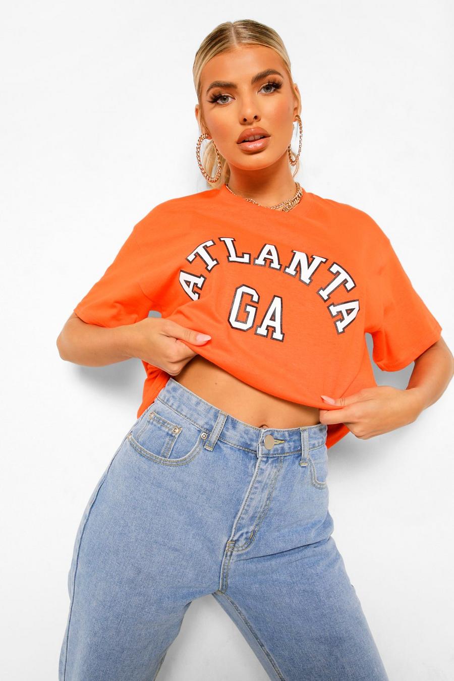 Übergroßes T-Shirt mit „Atlanta“-Slogan image number 1