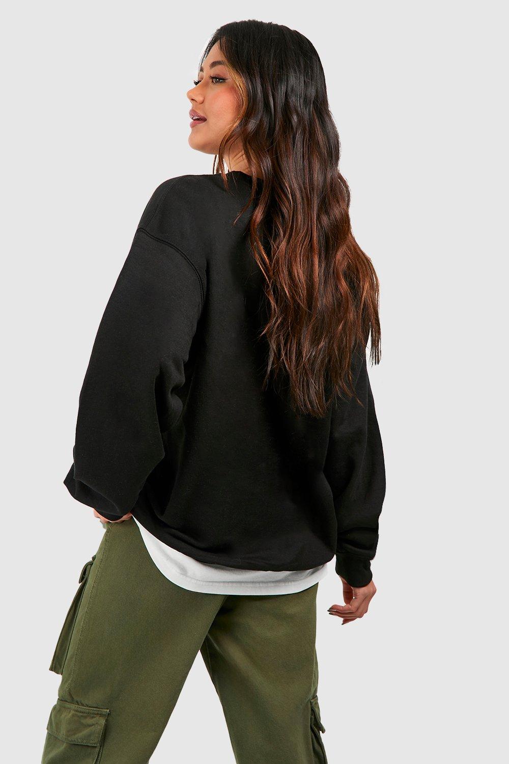 Black best sale oversized sweatshirt