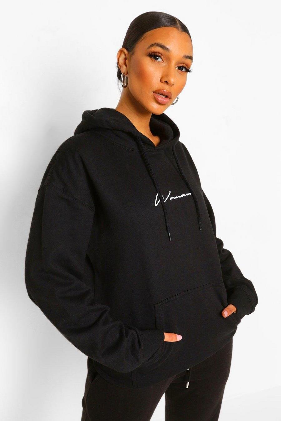 Black Woman Oversize hoodie med tryck image number 1