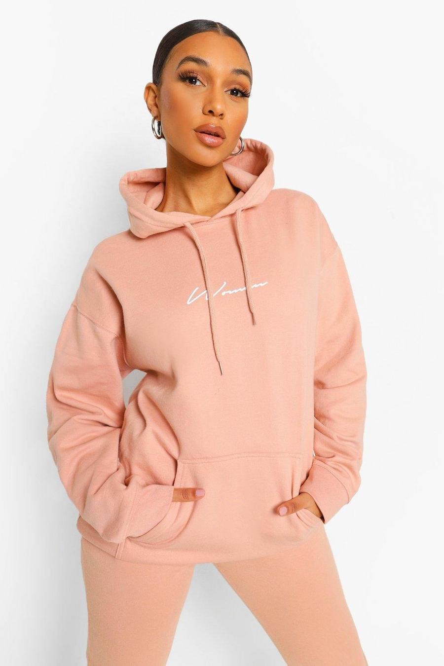 Peach Woman Oversize hoodie med tryck image number 1