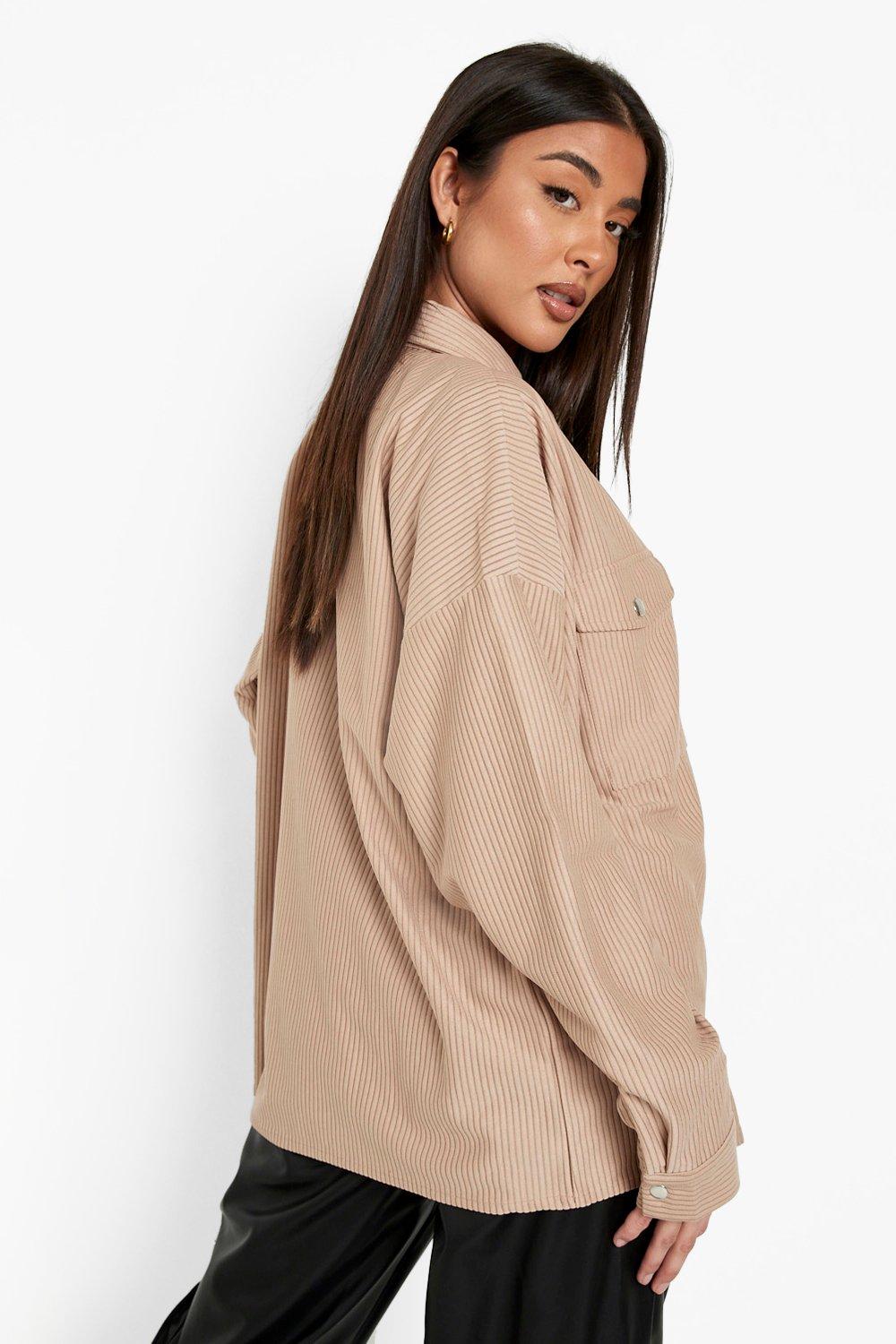 Chemise oversize en velours côtelé sale