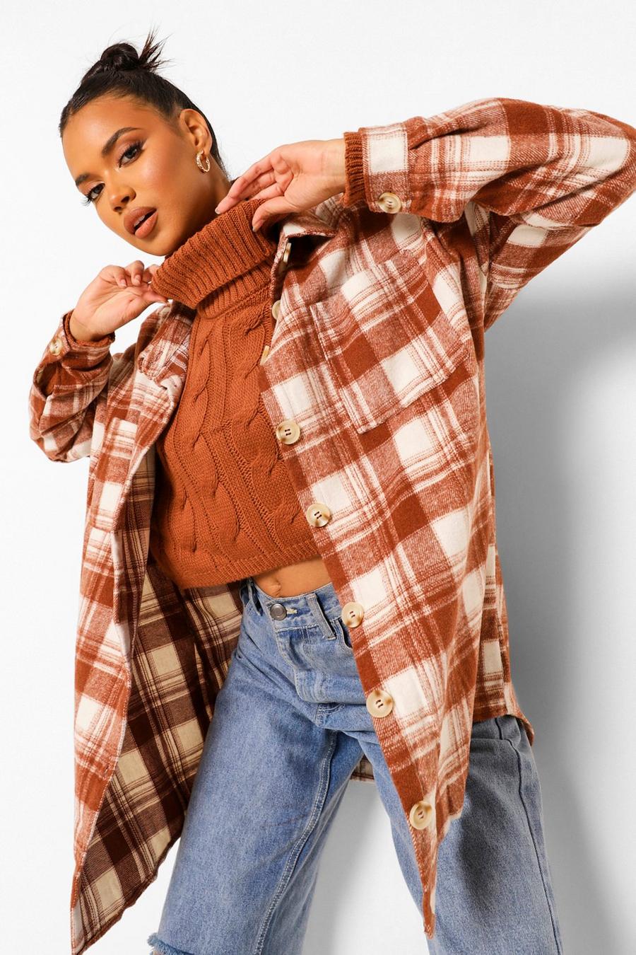 Rust Slouchy Cable Knit Cropped Jumper image number 1