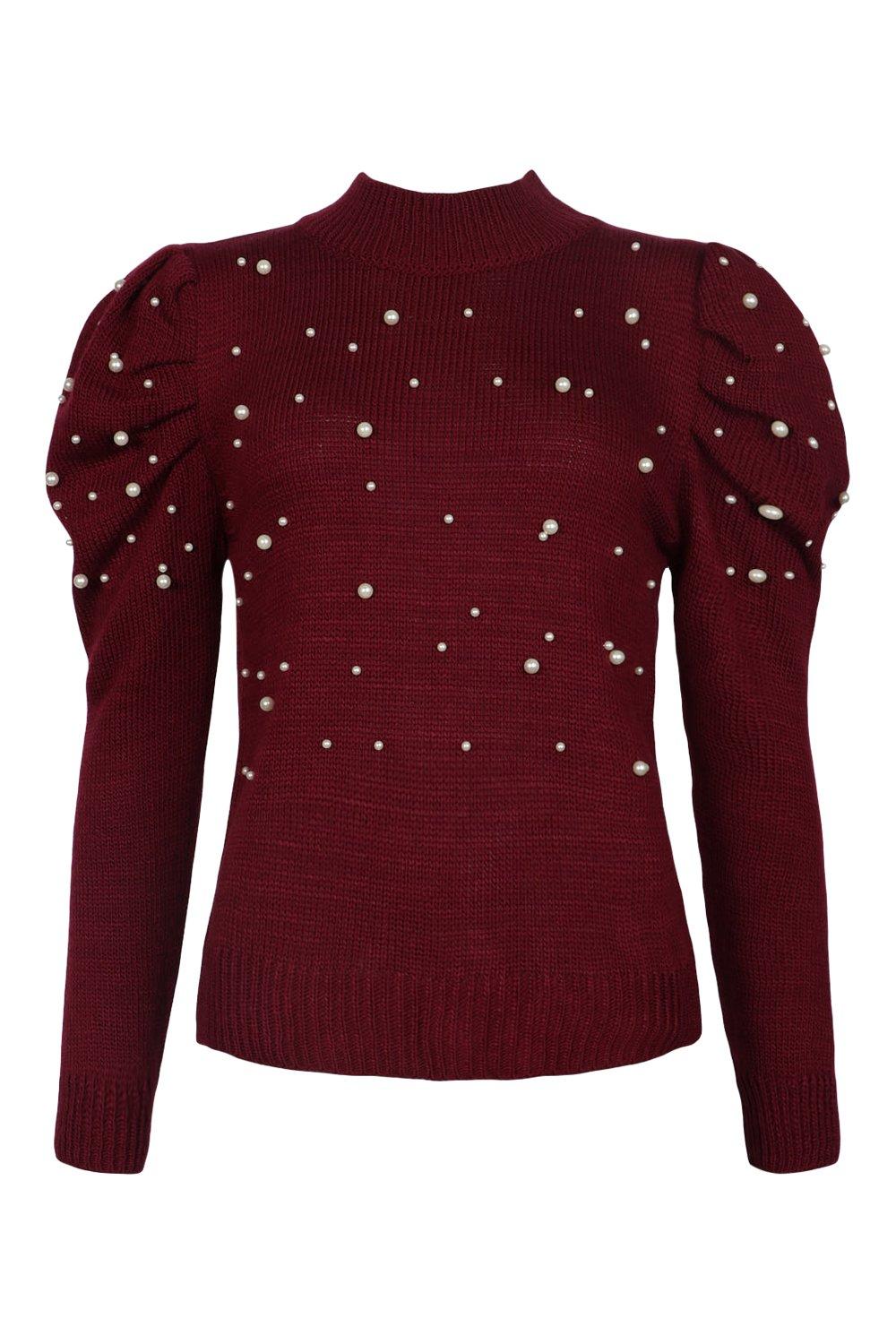 Pearl puff sleeve online jumper