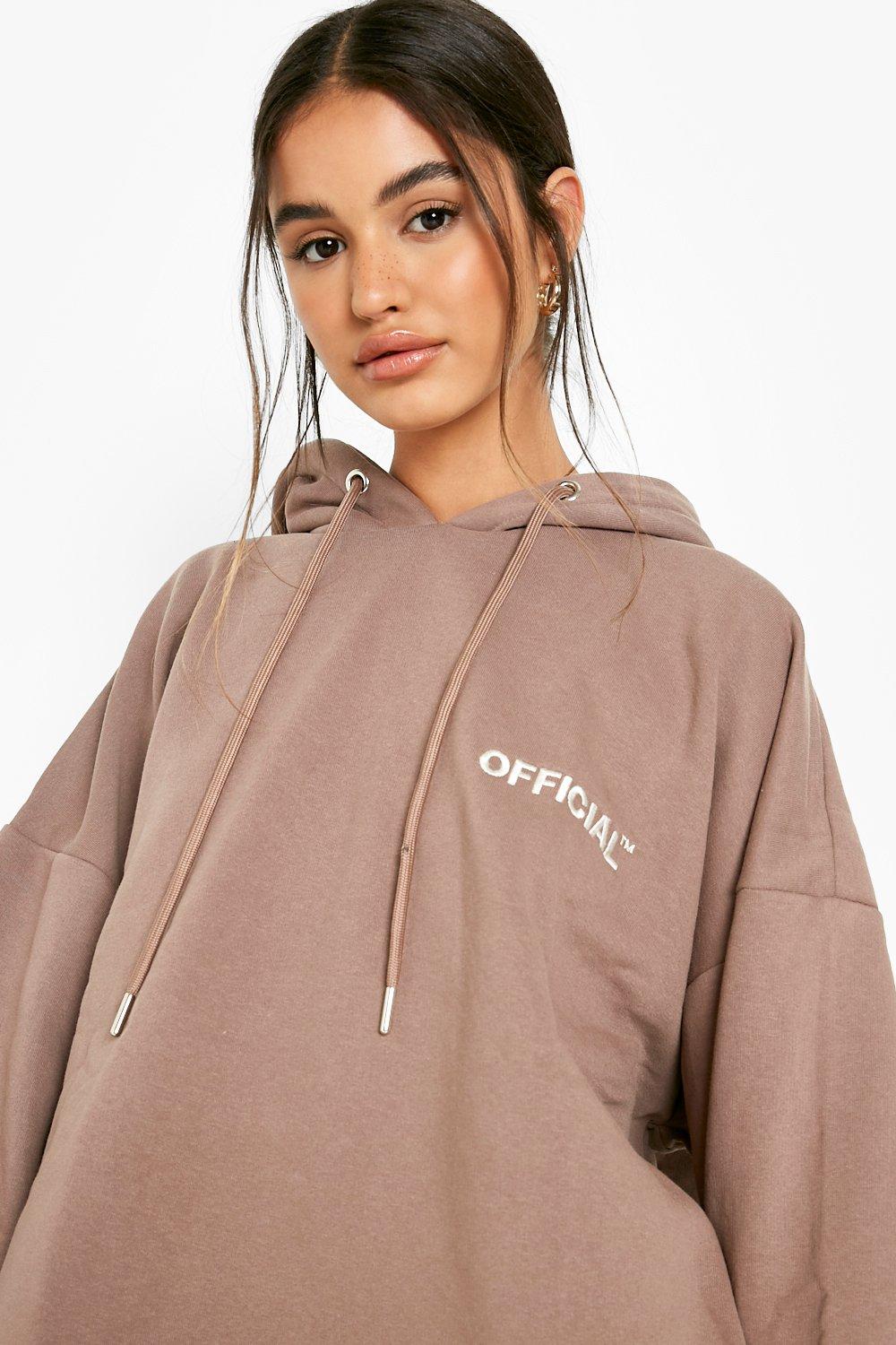 Oversized store slogan hoodie