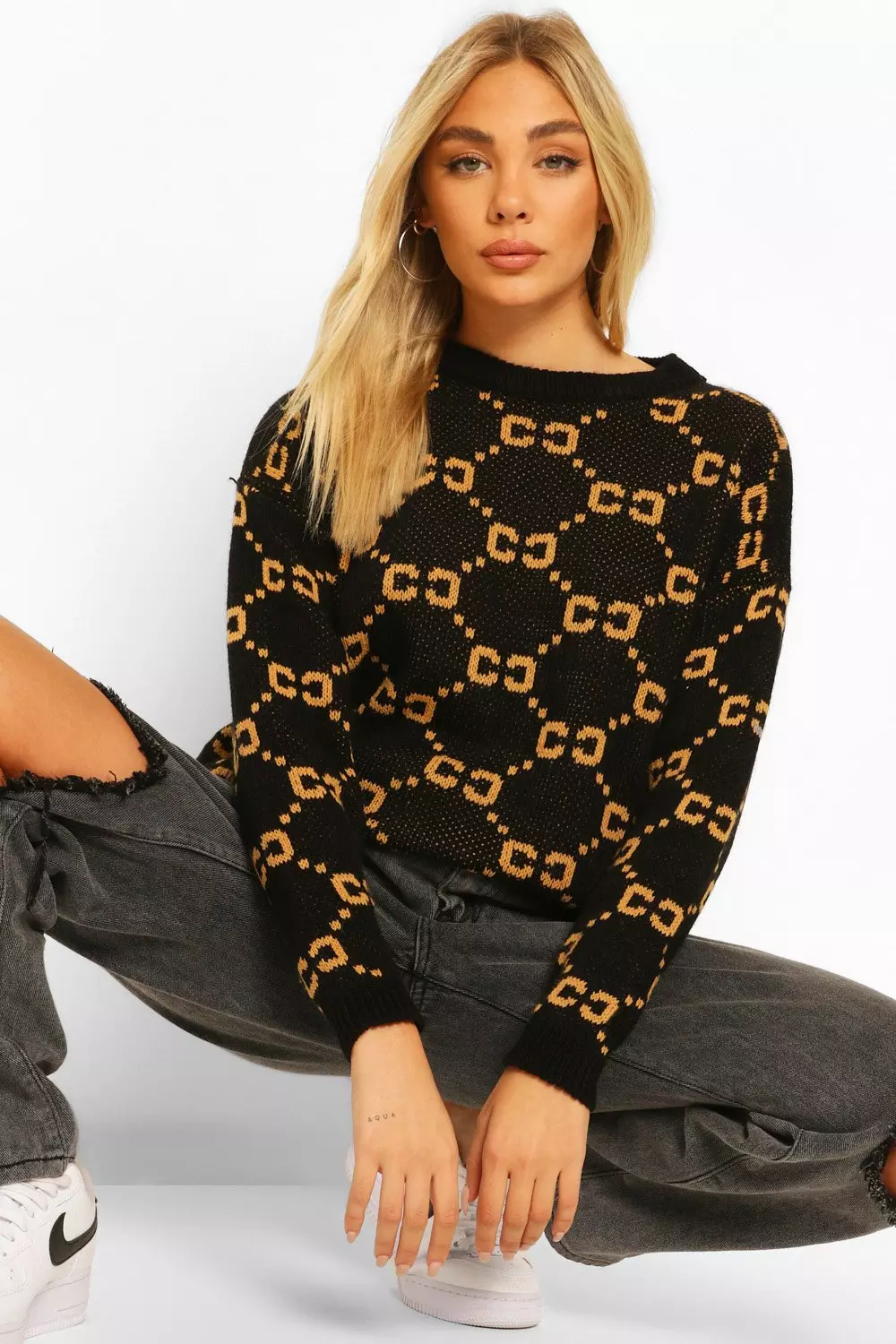 Chain print jumper clearance