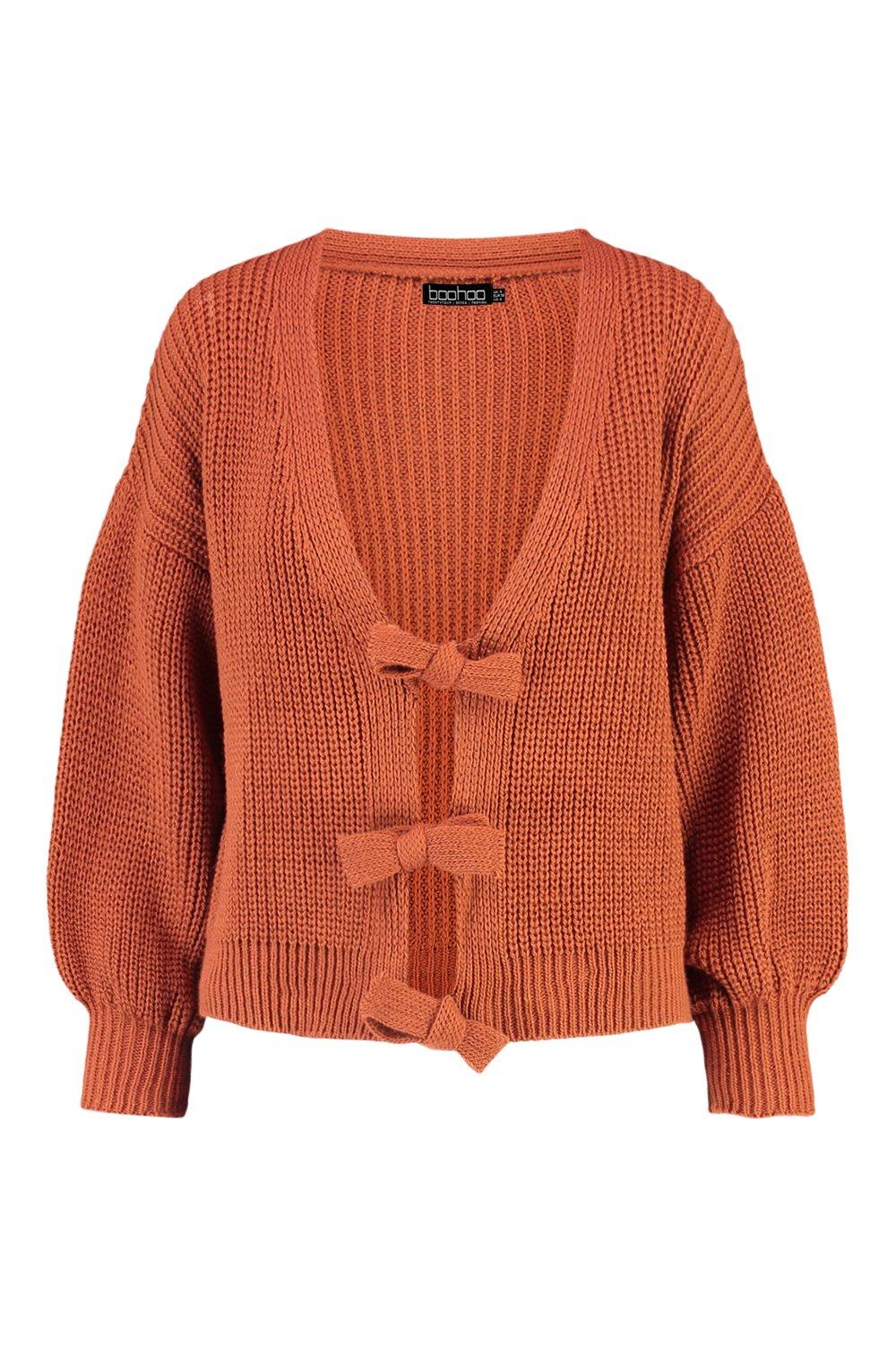 chunky rust cardigan
