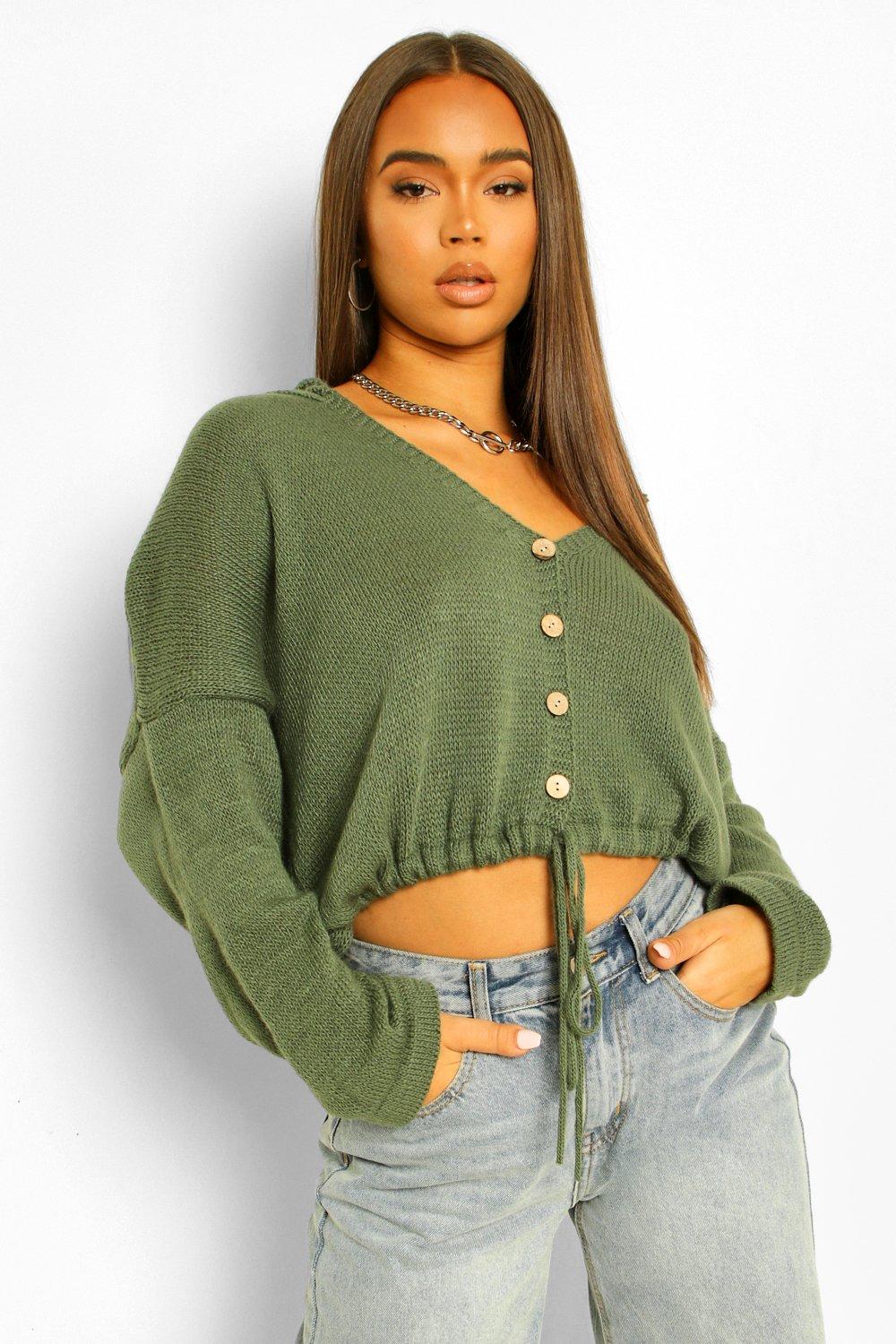 boohoo green cardigan