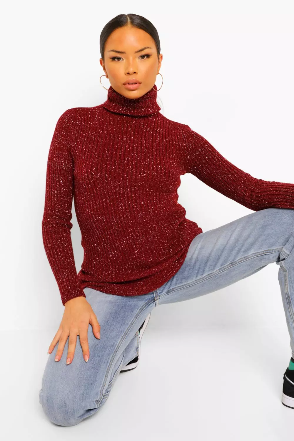 Glitter polo best sale neck jumper