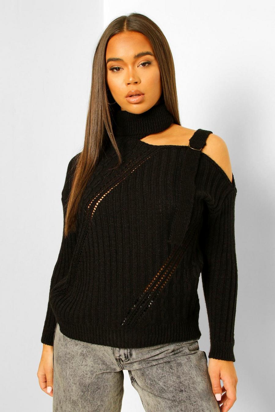 Black Cut Out D Ring Cable Jumper image number 1