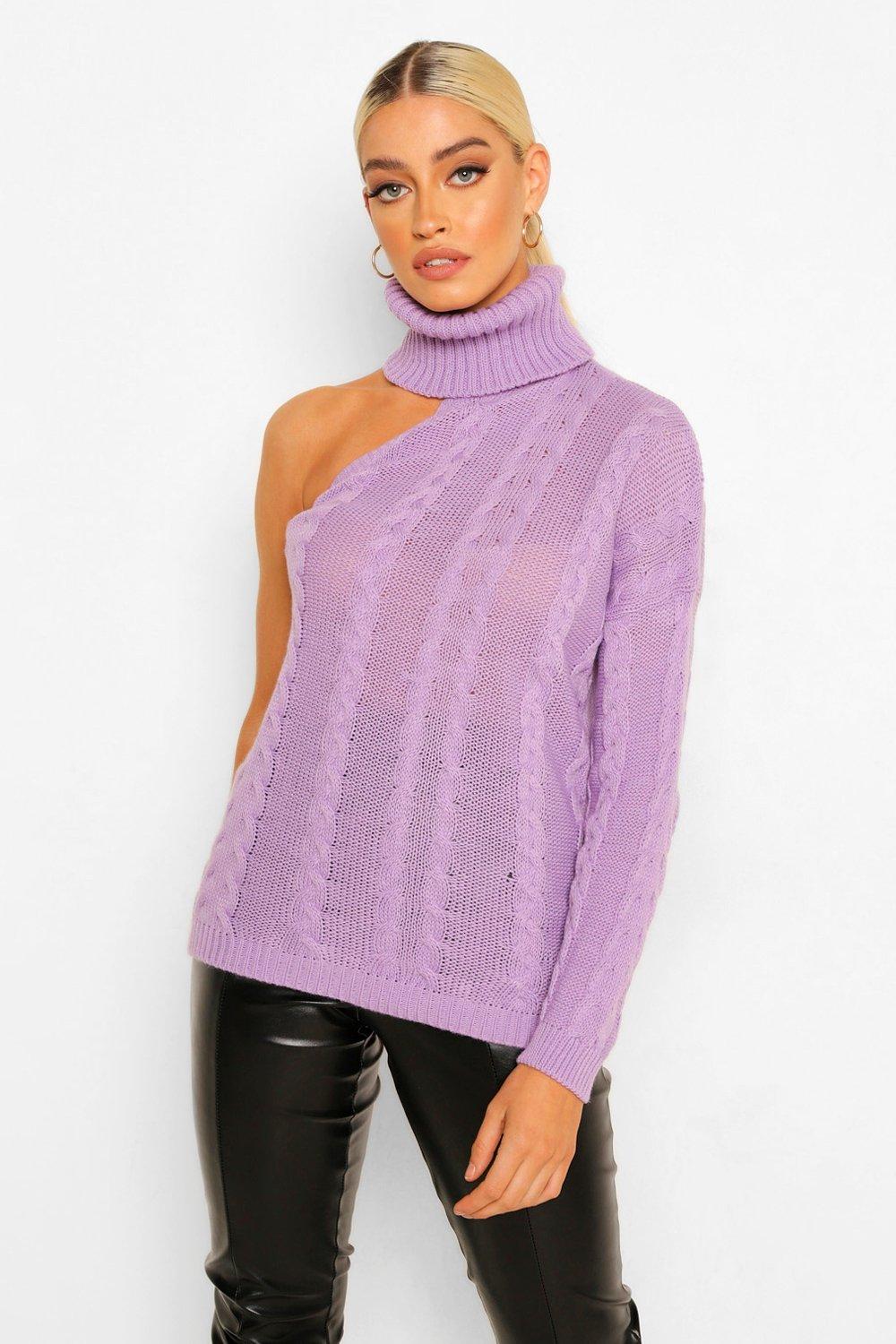 purple roll neck jumper