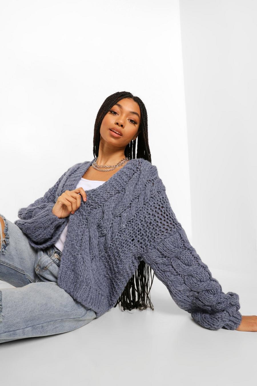 Oversized Chunky Cable Cardigan image number 1