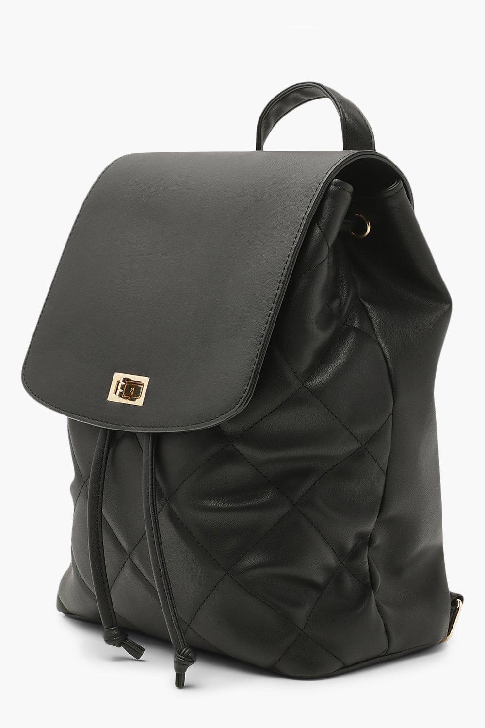 Black shop quilted rucksack