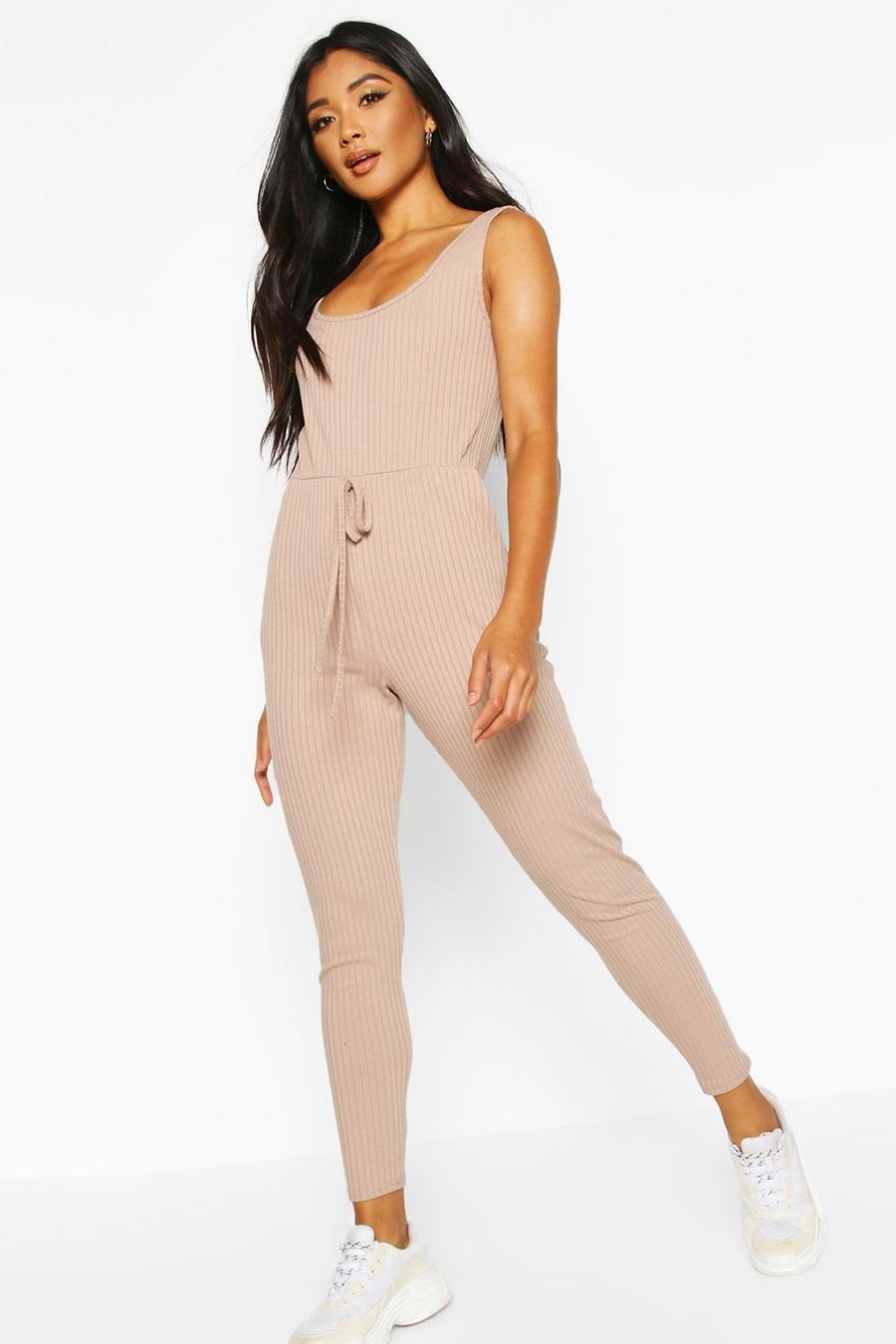 Camel Soft Ribbed Slouch Cami Jumpsuit image number 1