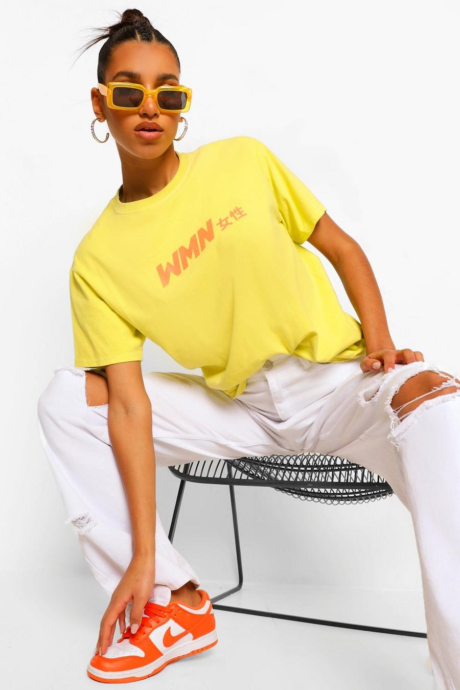 Lime Woman T-Shirt Met Japanse Tekst image number 1