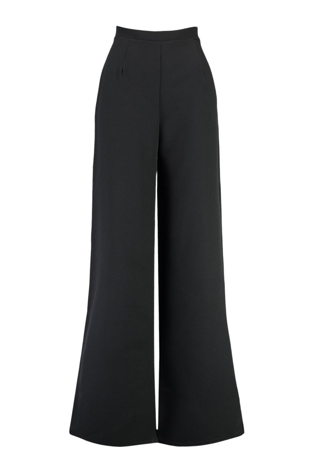 Plus Button High Waisted Wide Leg Pants