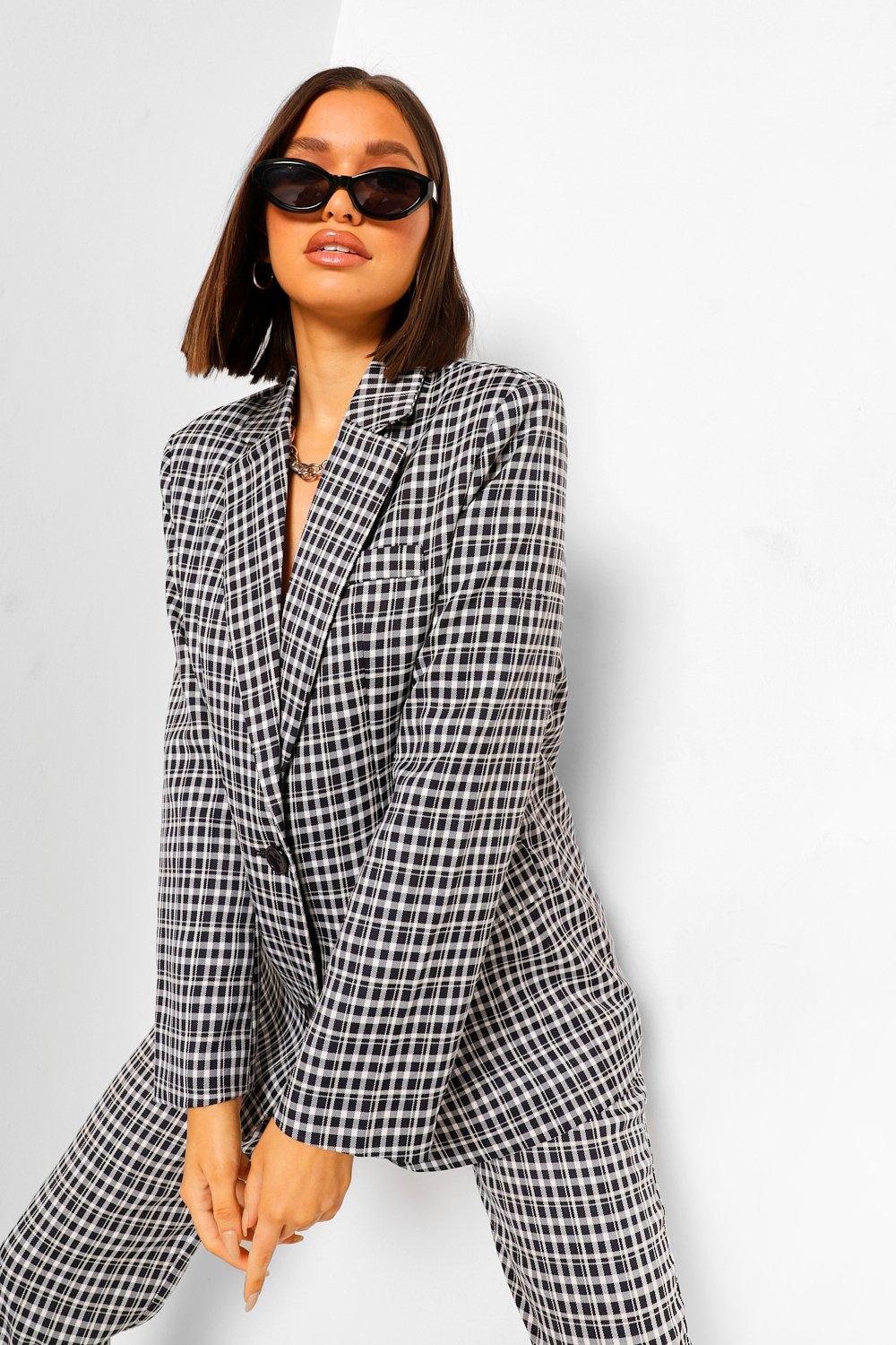 Checked Boyfriend Blazer