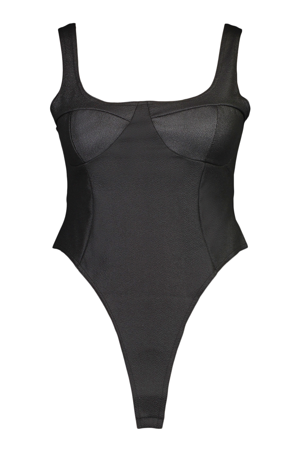 Plus Faux Leather Cup Detail Bodysuit