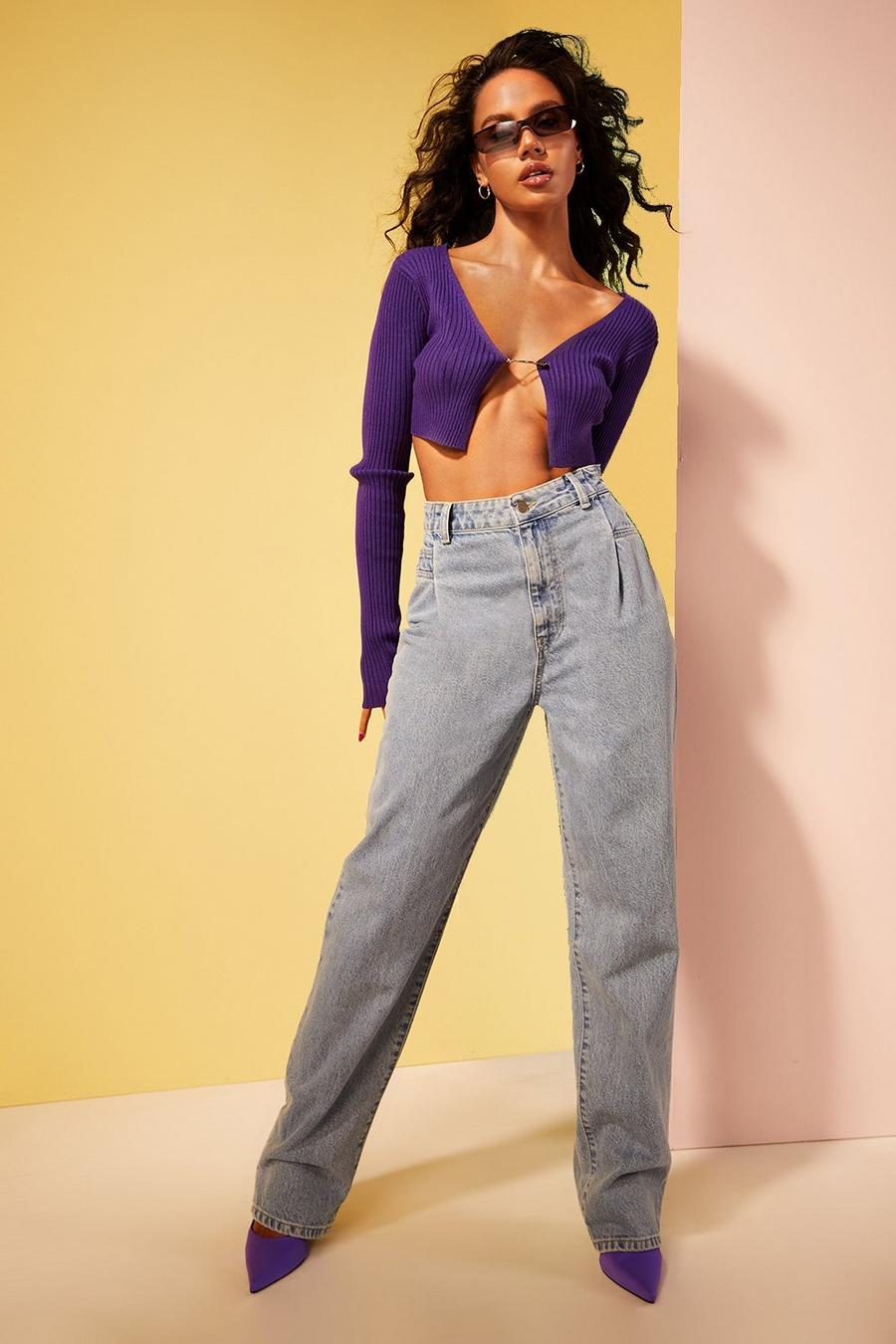 Bleach wash High Waisted 90s Fit Dad Jeans