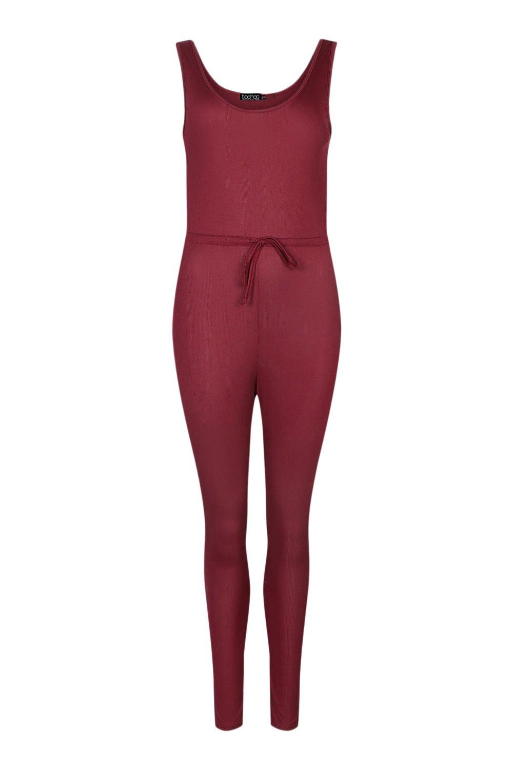 Boohoo burgundy jumpsuit online