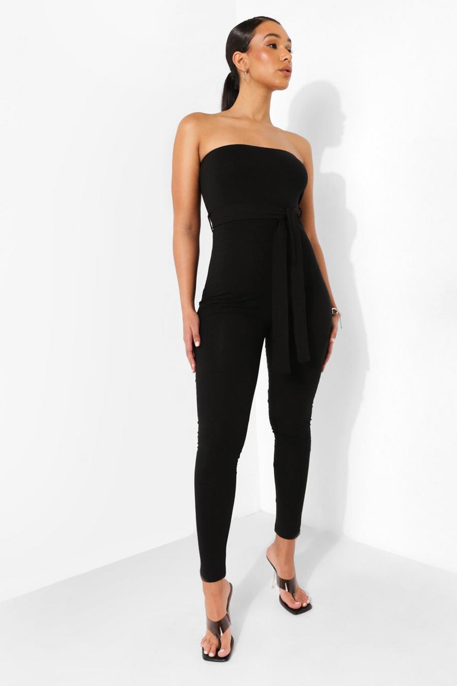 Black Belted Bandeau Jumpsuit image number 1