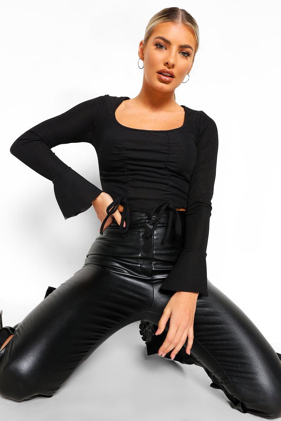 Ruched Front Rib Crop Top image number 1