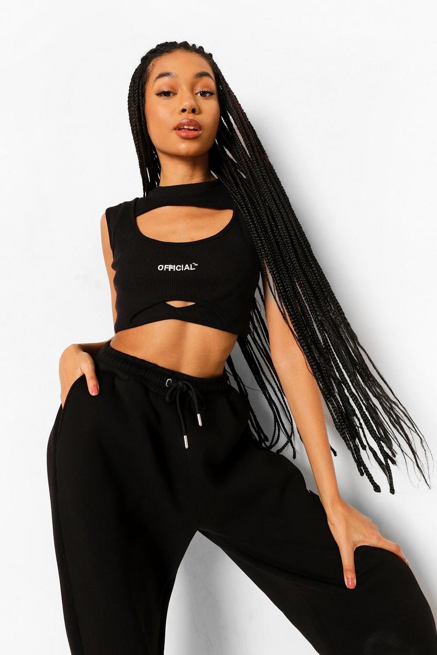 Cut Out Rib Crop Top image number 1