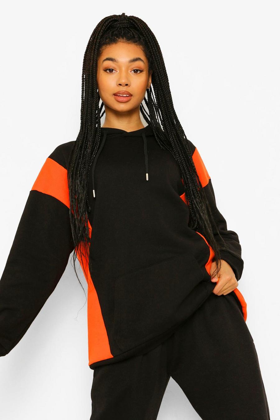 Oversize hoodie med blockfärger image number 1