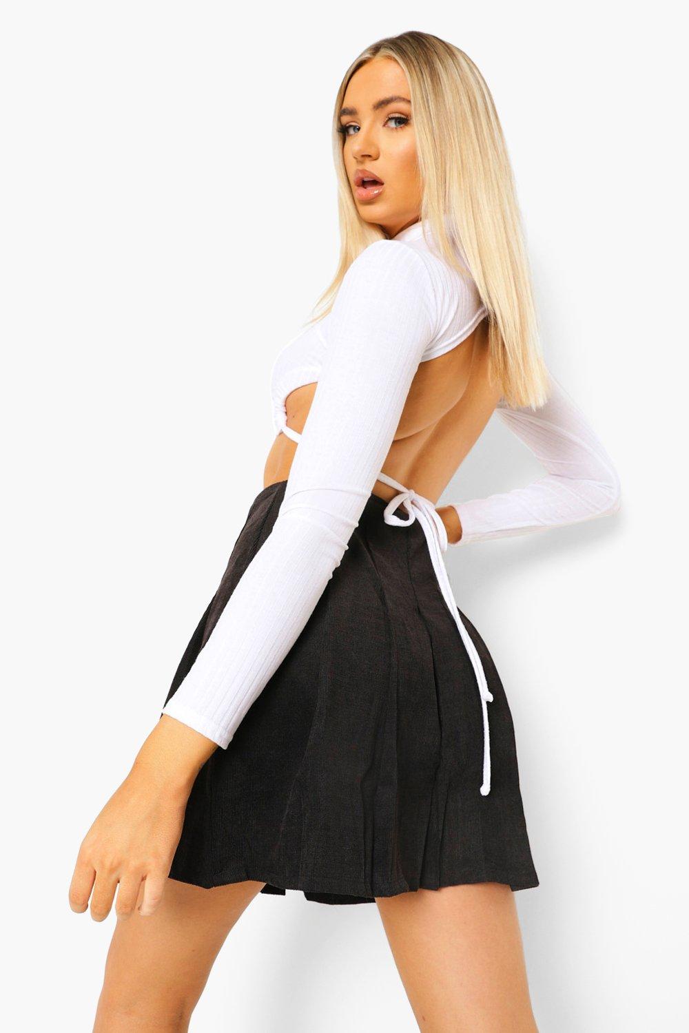 Black cord skater clearance skirt