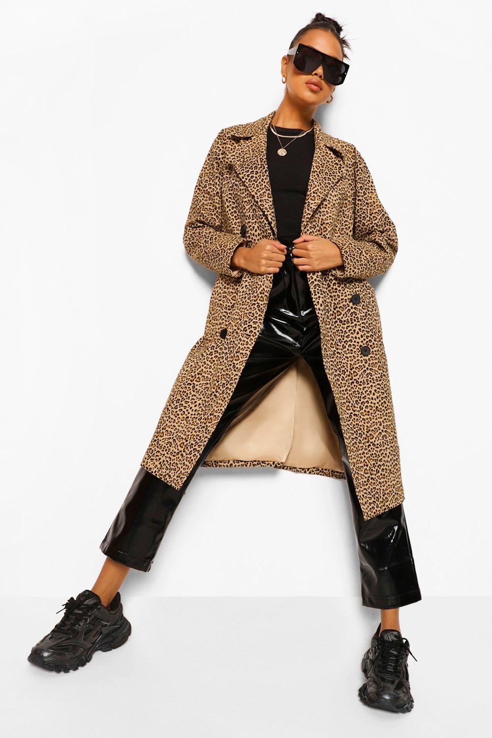 Leopard print shop trench coat uk