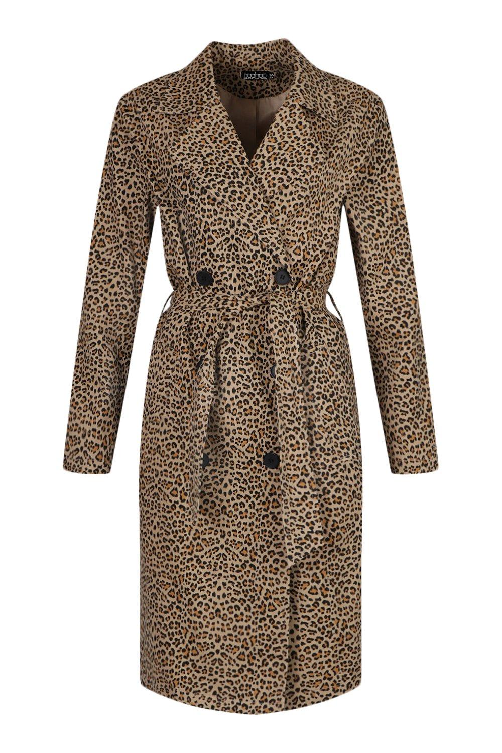 Leopard print outlet coat boohoo