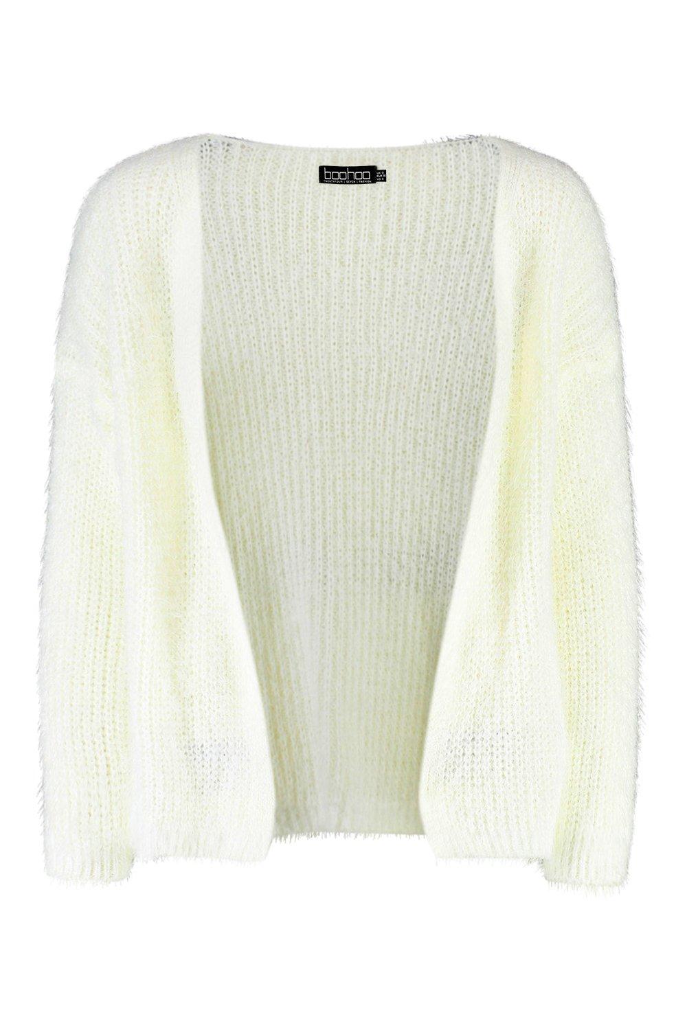 white feather cardigan