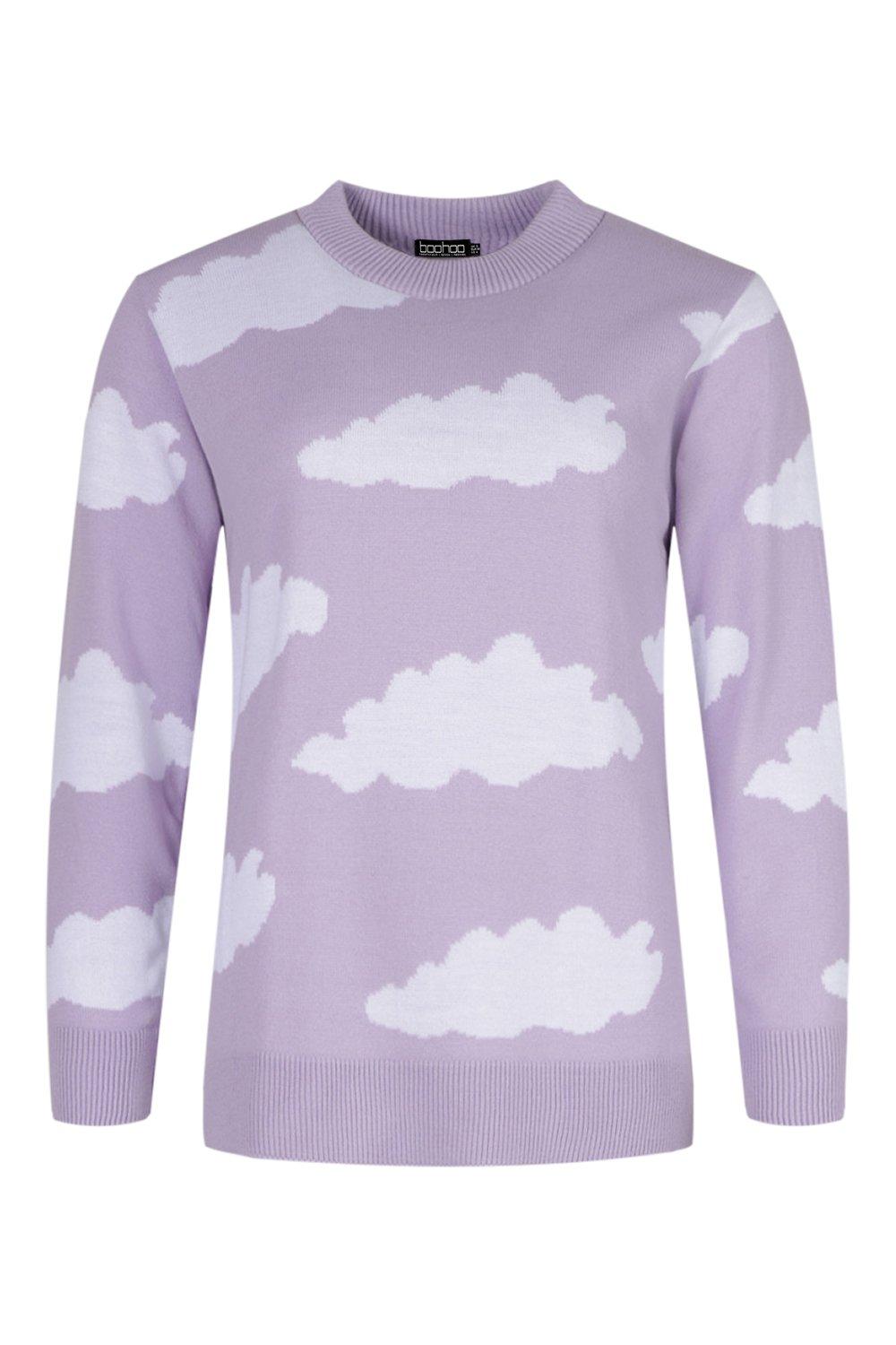 Knitted Cloud Design Sweater