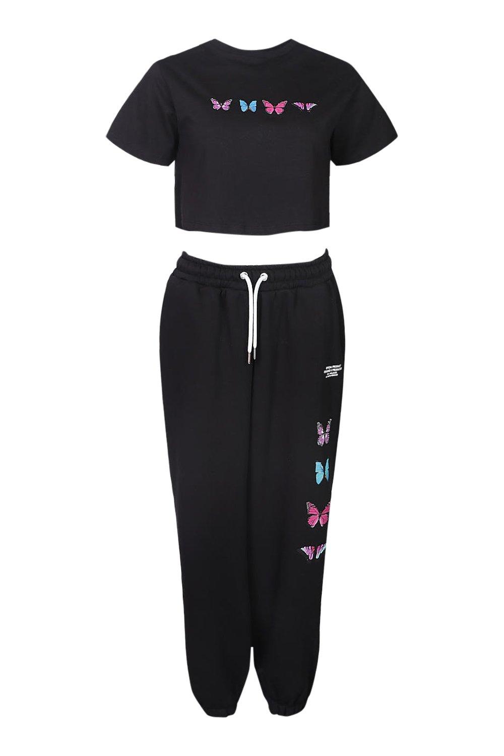 cropped black joggers