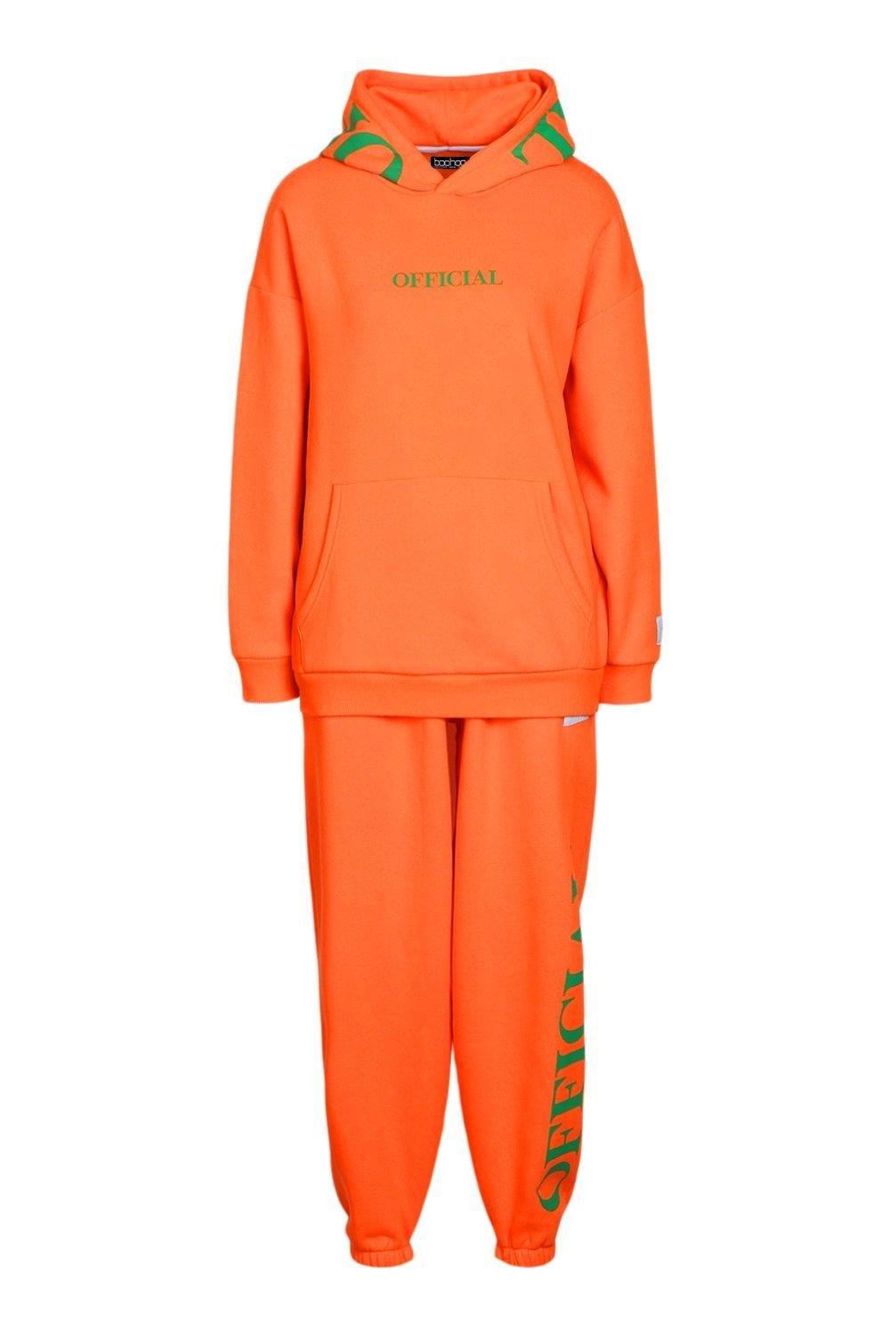 boohoo orange tracksuit