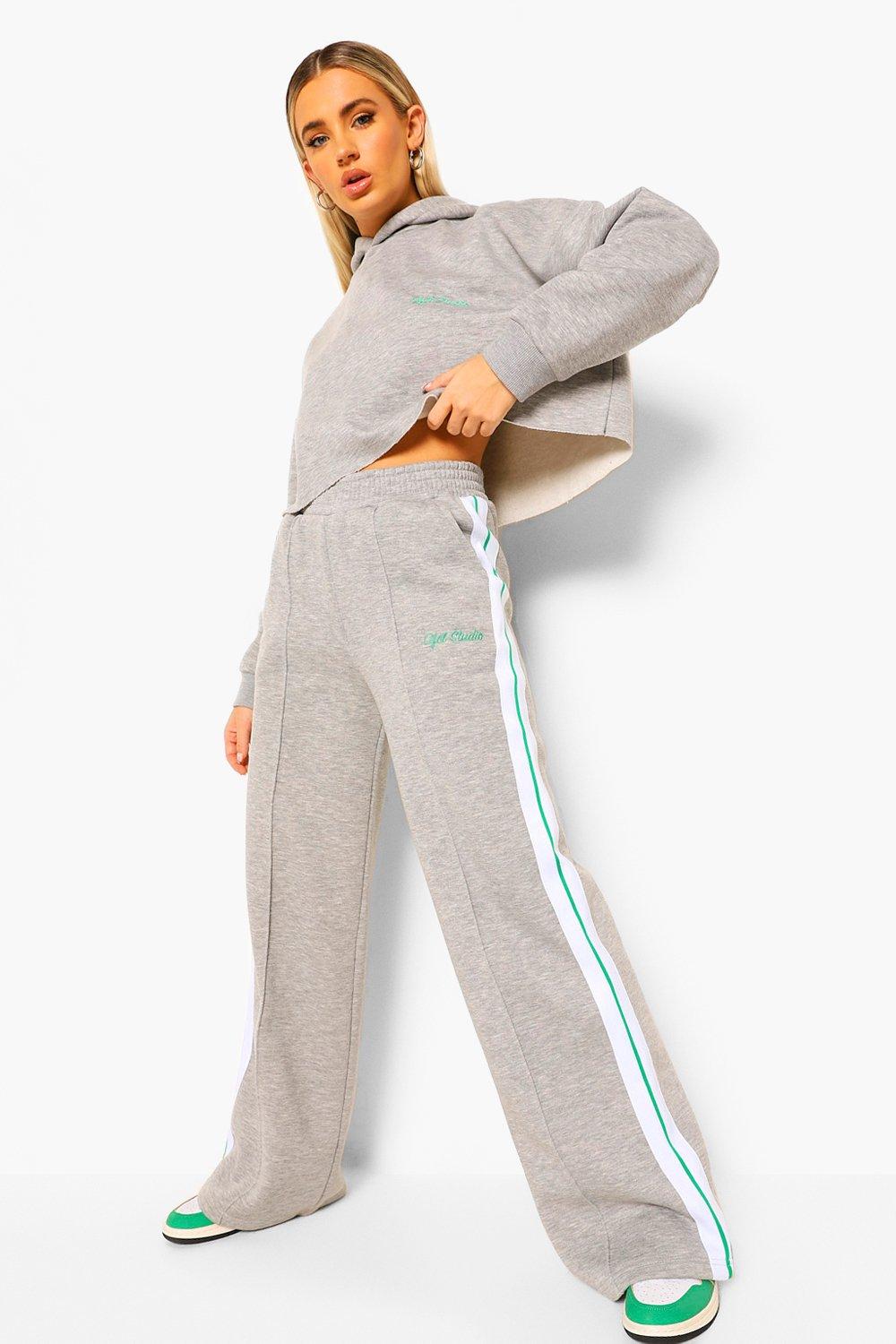 grey wide leg joggers