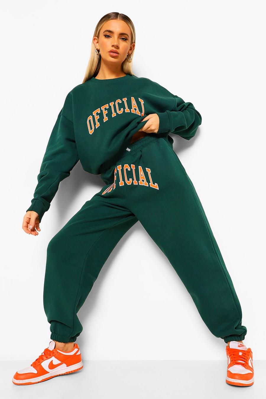 Green Official Applique Sweater Tracksuit image number 1