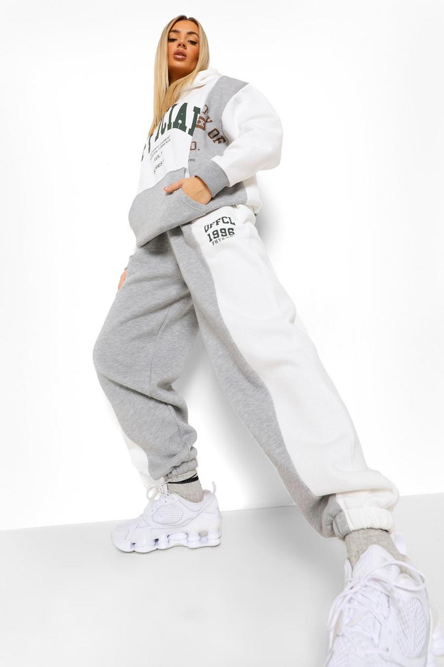 Grey Color Block Official Hooded Tracksuit image number 1