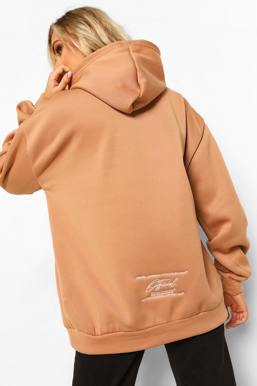 Mocha Official Embroidered Oversized Hoodie image number 1