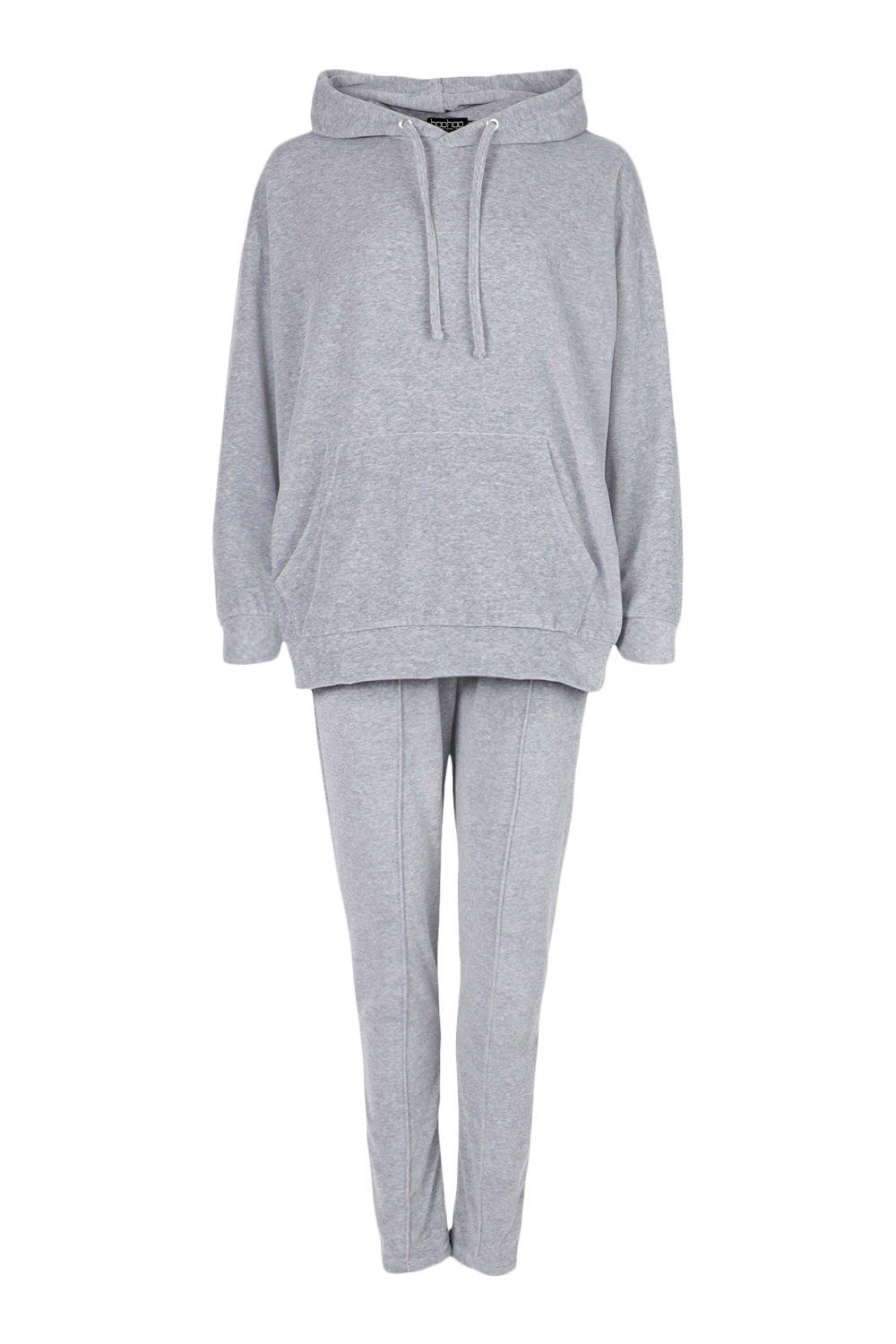 grey velour tracksuit womens