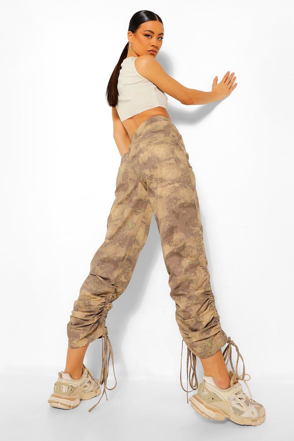 Drawstring-detail Cargo Pants - Cream - Ladies