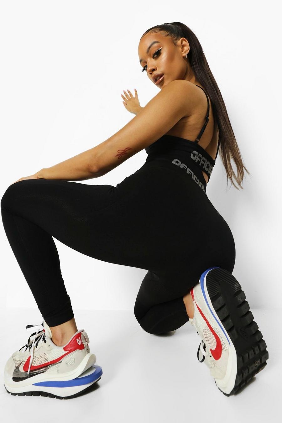 Black Seamless Supportive Gym Sculpt Leggings image number 1