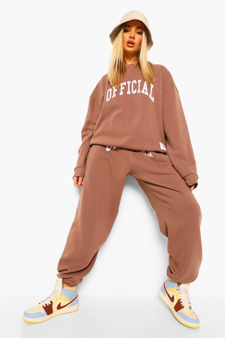 Chocolate Official Applique Sweater Tracksuit image number 1
