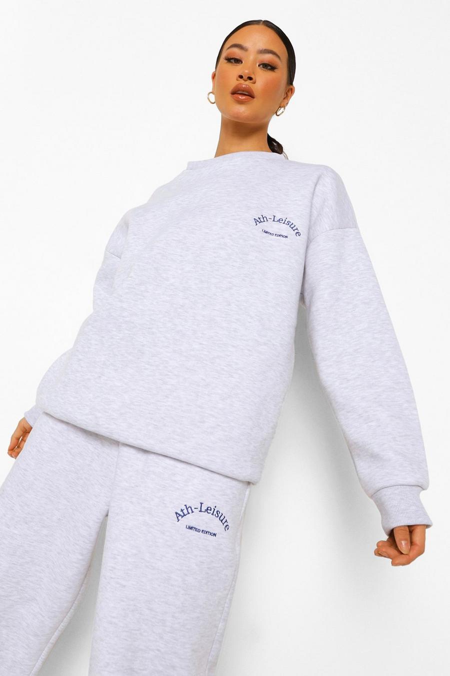 Grey marl Oversized Ath-leisure Sweater Tracksuit image number 1